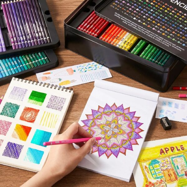 180 Colored Pencils, Shuttle Art Soft Core Coloring Pencils Set with 4 Sharpeners, Professional Color Pencils for Artists Kids Adults Coloring Sketching and Drawing