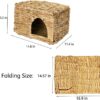 Tfwadmx Rabbit Grass House, Extra Large - Natural Hand Woven Seagrass Play Hay Bed, Hideaway Hut Toy for Bunny Hamster Guinea Pig Chinchilla Ferret
