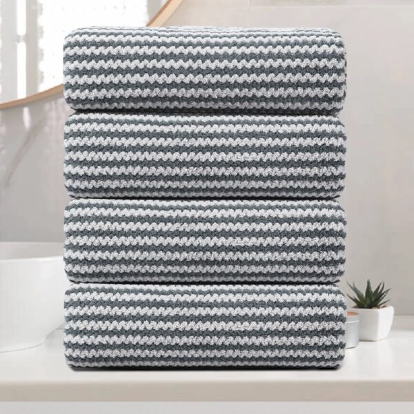8 Piece Bath Towel Set -2 Soft Bath Sheet,2 Hand Towels, 4 Washcloths- 650 GSM Oversized Bath Shower Towels 35