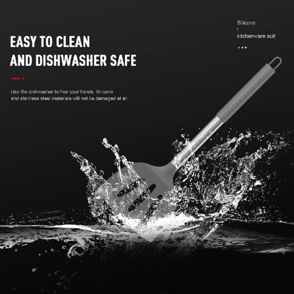 Silicone Cooking Utensils Set - Heat Resistant Stainless Steel Kitchen Utensils, Baking Tools Kitchen Gadgets,Turner, Tongs,Spatula,Spoon,Brush,Whisk,Non-Stick, Dishwasher Safe,BPA FREE (Khaki)