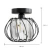 Semi Flush Mount Ceiling Light,Industrial Metal Cage Ceiling Lamp Fixture Modern Flush Mount Ceiling Light,for Hallway Porch Kitchen Bathroom