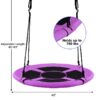 40 Inch Flying Saucer Swing Tree Swing, Toddler Swing for Indoor Outdoor Play Set, Purple