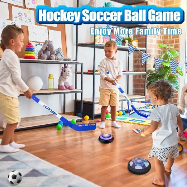 3-in-1 LED Soccer Hockey Bowling Set Indoor/Outdoor Toys, Gifts for 3 4 5 6 7 8+ Years Boy Girl