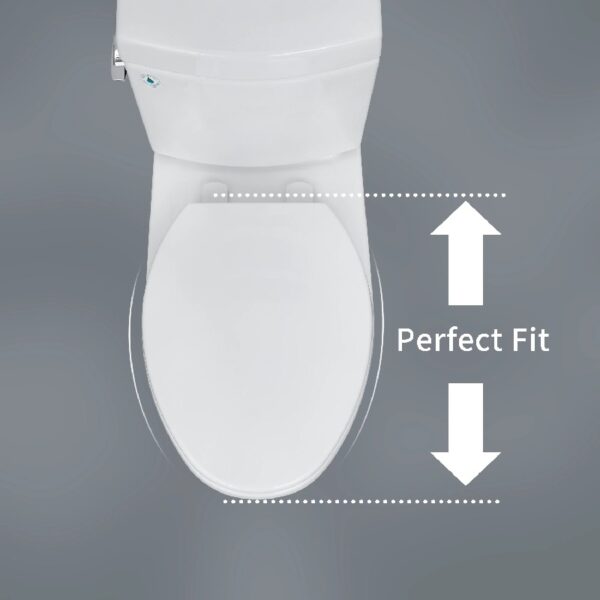 Oval Plastic Toilet Seat Soft Close in White, No Slam & Easy to Clean