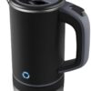 Travel Electric Tea Kettle with Auto Shut-Off & Boil Dry Protection, 304 Stainless Steel Mini Portable Water Boiler, 0.8 L Fast Heating Coffee Kettle, Perfect Holiday Gifts Black