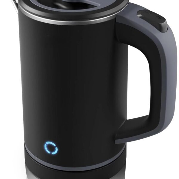 Travel Electric Tea Kettle with Auto Shut-Off & Boil Dry Protection, 304 Stainless Steel Mini Portable Water Boiler, 0.8 L Fast Heating Coffee Kettle, Perfect Holiday Gifts Black