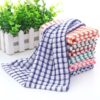6 Pcs Kitchen Cleaning Towel Great Water Absorption Capacity Plaid Print Thickened Kitchen Dish Towel Dish Drying Cloth Furniture Wiping Pads