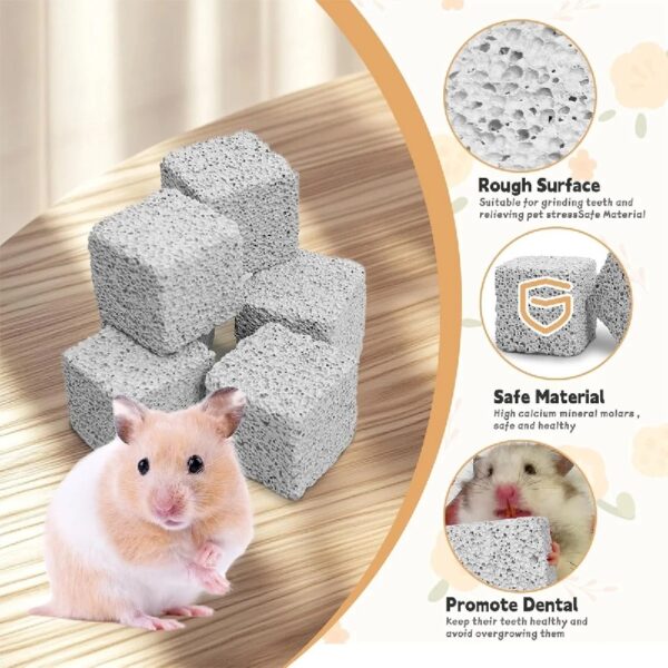 Tutuviw 10 Pack Hamster Chew Stones,1.7in Rabbit Teeth Molar Grinding Stones,Pet Chew Stones,Bunny Lava Blocks,Teeth Grinding Lava Calcium Block for Small Animal Chinchilla Guinea Pig Rabbit