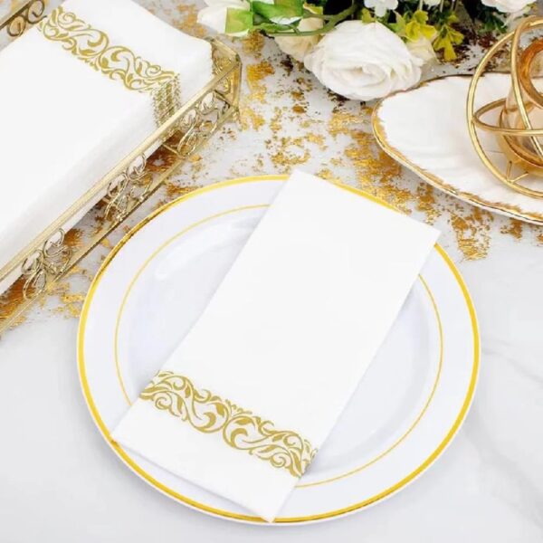 100 Disposable Guest Towels Soft and Absorbent Linen-Feel Paper Hand Towels