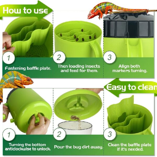 Neptonion Cricket Keeper Live Worm Organizer Container, with Bug Dirt Management Perfect for Keeping Silkworm, Cricket,Dubia Cockroach, Worms