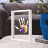 8471c3c72bd1453d9d8ab32a012126aa Family Handprint Kit, DIY Craft Keepsake Wood Frame, Endless Gift Set, 4 Transparent Sheets - Brown