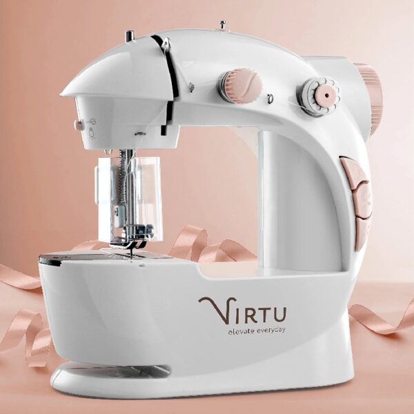 Virtu 122 PC Mini Portable Sewing Machine for Beginner Kids and Adults, Ballet Pink