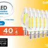 LED Light Bulb, 4W (40W Equivalent) B10 Deco Lamp E12 Candelabra Base, Dimmable, Soft White, 12-Pack
