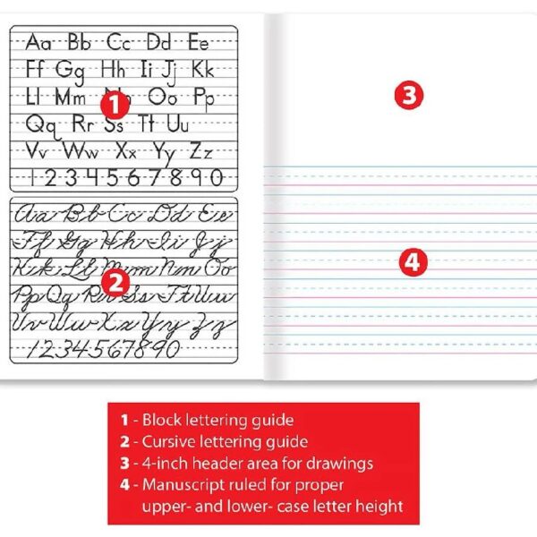 Better Office Products Primary Journal, Hardcover, Primary Composition Book Notebook - Grades K-2, 100 Sheet, One Subject, 9.75