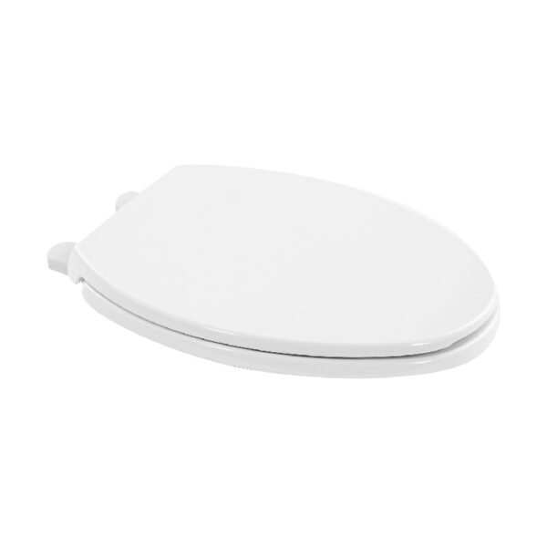 Oval Plastic Toilet Seat Soft Close in White, No Slam & Easy to Clean