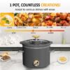 2 Quart Slow Cooker, Small Slow Cooker with Removable Ceramic Pot, Slow Cooker Food Warmer with 3 Heating Settings & Dishwasher Safe Glass Lid, Grey