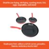 Nonstick Ceramic Cookware Set 3-Piece 7in/9in/11in, with Stay-Cool Handles, Aluminum, Red