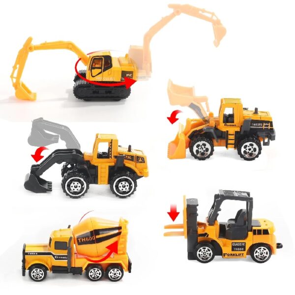 25 in 1 Construction Trucks Push and Go Car Carrier Truck Toy, Play Vehicles with Sounds and Lights, 12 Mini Diecast Trucks Included