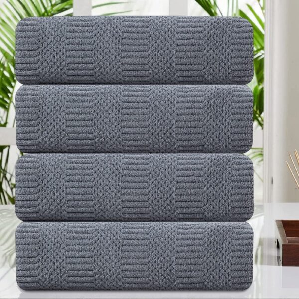 4 Pack Large Bath Towel Set 600 GSM Ultra Soft Oversized White Towel Set 35