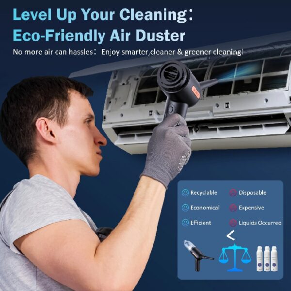 Handheld Car Vacuum Cleaner, 18000PA Hand Held Vacuum Portable Cordless, 2 in 1 Air Duster and Vacuum Cleaner with Multi-Nozzles, High Power Mini Vacuum for Home, Pet, Office
