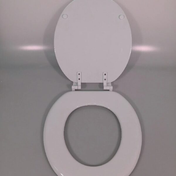 (4 pack)  White Round Molded Wooden Toilet Seat