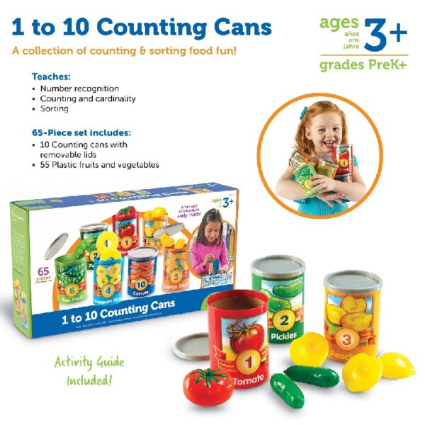 Learning Resources 1-10 Counting Cans Set, Preschool Toys, Ages 3+
