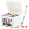 Artist Concepts Double Ended Alcohol Markers Dual Tip Artist Markers with Case Organizer, White, 120 Pack