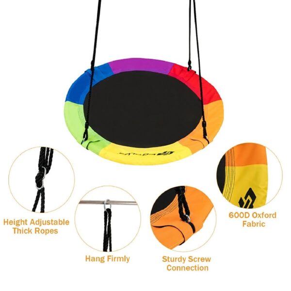 Outdoor Swing, Hanging Swing Bench Chair, 40 Inch Flying Saucer Tree Swing Outdoor Play for Kids