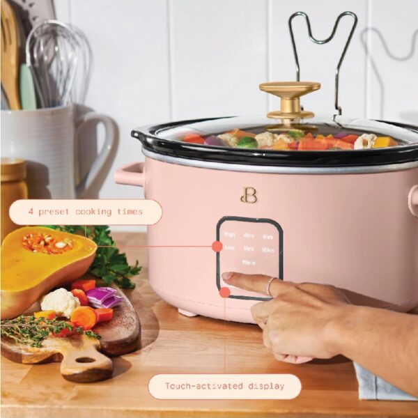4Qt Slow Cooker with Touch-Activated Display, White Icing by Drew Barrymore