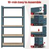 5-Tier Metal Boltless & Adjustable Storage Rack, Blue