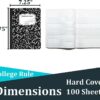 Composition Notebooks, College Ruled Composition Notebook, Hard Cover Marble Composition Notebook, 100 sheets, 200 Pages 12, College Ruled
