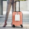 2PCS Luggage Two Piece Rolling Luggage Set Lightweight With Hook 20″ + 14″ Rose Gold