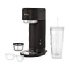 Single-Serve Iced and Hot Coffee Maker with Reusable Tumbler and Coffee Filter, Black