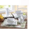 16 Piece Square Porcelain Dinnerware Set, White