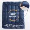 100% 400TC Mattress Topper Queen for Back Pain, Extra Thick Cooling Mattress Pad, Mattress Protector Pillow Top Mattress Cover with 8-21
