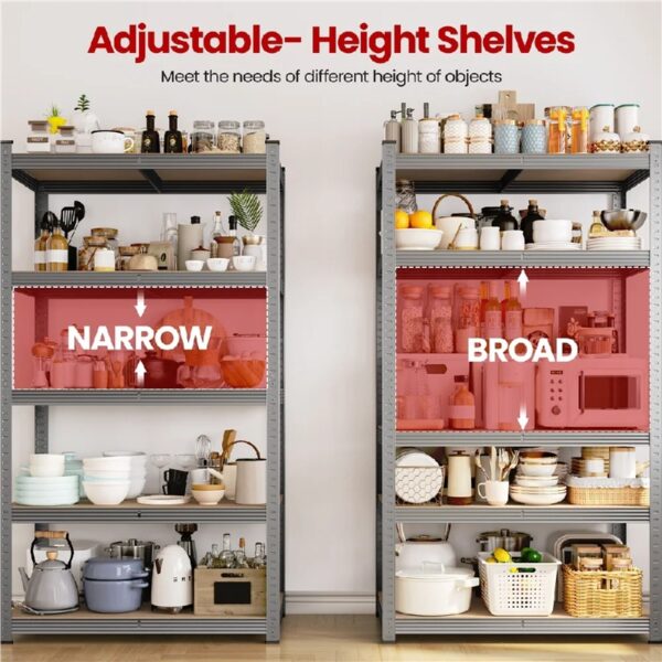 5-Tier Metal Boltless & Adjustable Storage Rack, Blue