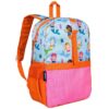Wildkin Kids Pack-It-All 15 Inch School & Travel Backpack in Pink for Girls, Front strap for attaching Wildkin's Clip-in Lunchbox, Generously sized exterior front pocket (Mermaid Undercover)