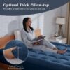 Extra Thick Mattress Topper, Cooling Mattress Pad Cover, Organic Cotton Pillow Top Protector with 8-21 Inch Deep Pocket, Twin Size