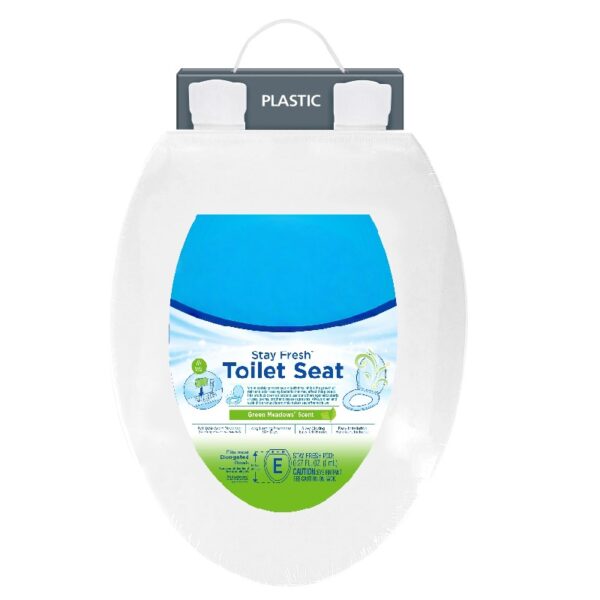 Antimicrobial Elongated Stay Fresh Scented Plastic Toilet Seat with Easy-off Hinges