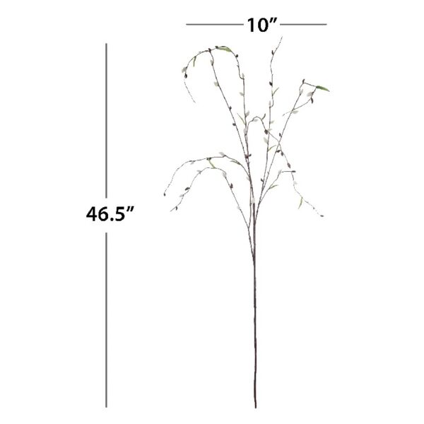 46.5-inch Artificial White-Brown Willow Flower Long Stem, for Indoor Use, by Mainstay, Set of 8