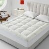 Bamboo Queen Size Quilted Pillowtop Mattress Topper Pad Cover with Deep Pocket Fitted Up to 8