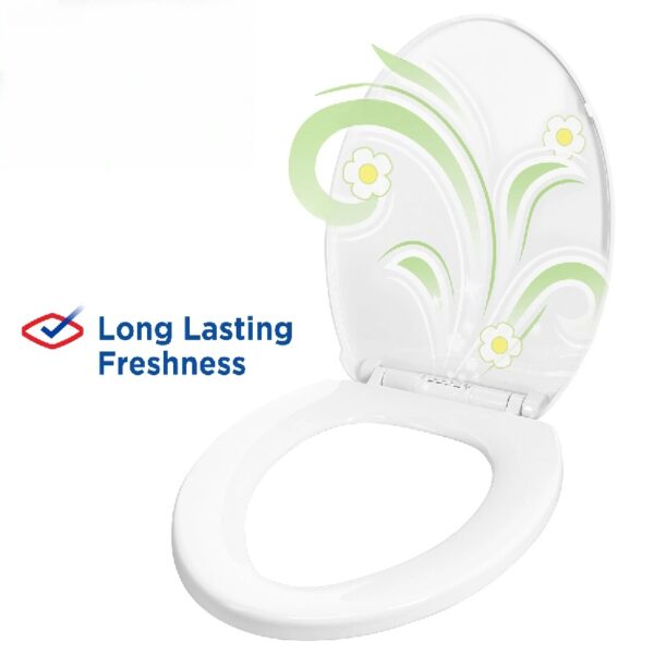 Antimicrobial Elongated Stay Fresh Scented Plastic Toilet Seat with Easy-off Hinges