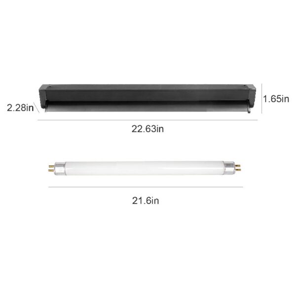 ECOSUB 24W T5 HO UVB Reptile Terrarium Habitat Lighting Kit, Black, 1 Count