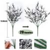 RECUTMS 20 Bundles Outdoor Artificial Plant UV Resistant Fake Plants, Faux Plastic Greenery for Indoor Outside Hanging Plants Garden Porch Window(White)