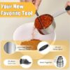 17 Pieces Measuring Cups and Magnetic Measuring Spoons Set Stainless Steel, 8 Measure Cups with Silicone Handle and 8 Double Sided Magnetic Measure Spoons & 1 Leveler