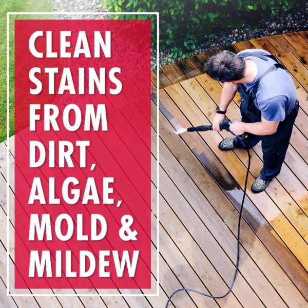 (2 pack)Outdoor Multi-Surface Cleaner Concentrate - Cleans Stains from Mildew, Mold & Algae, 1G