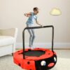 Assembled children's trampoline happy expression outdoor and indoor dual-use ladybug black and red foldable iron tube for kids age 3 - 7