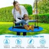 40” Tree Swing with LED Lights for Kids Adults, Indoor Outdoor Flying Saucer Swing with Adjustable Multi-Strand Hanging Ropes for Tree, Backyard, Playground ,Colorful