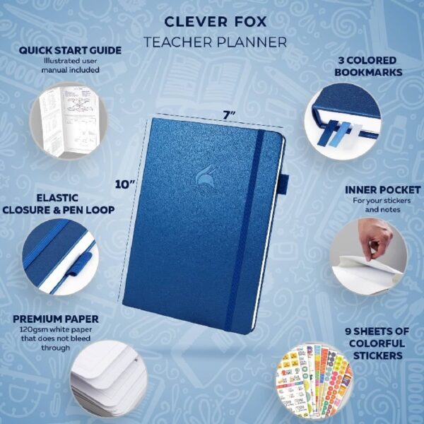 Clever Fox Teacher Planner - Mystic Blue