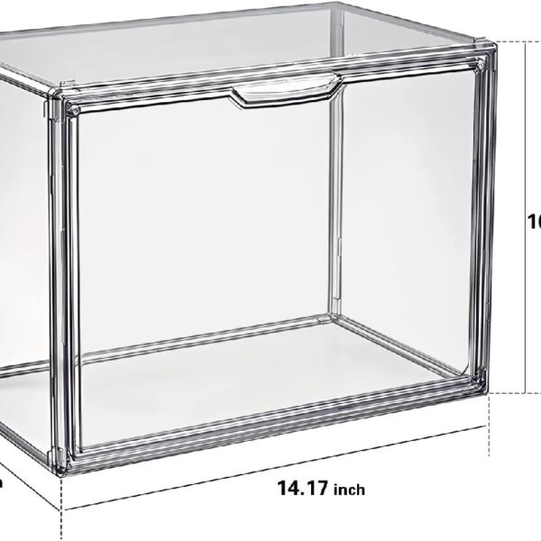 Stackable Storage Bins Durable and Dustproof Organizer, Transparent Gray, 3 Pack